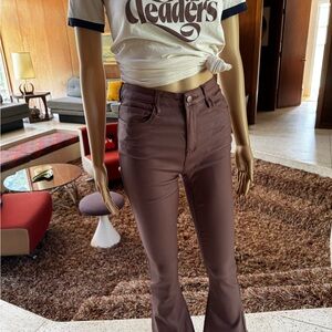 Edikted Women's Coated Flare Jeans in Brown
